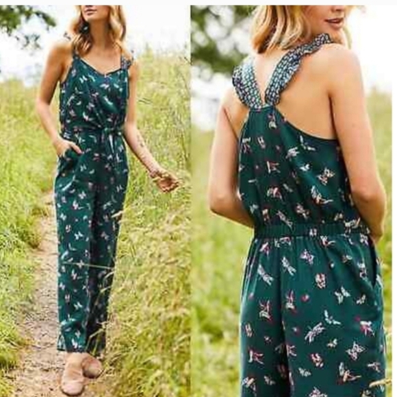 NWT Matilda Jane Evergreen Dream Jumpsuit Bird Print XS - Picture 2 of 9